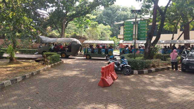 インドネシア ジャカルタ ラグナン動物園 ゾウのバス