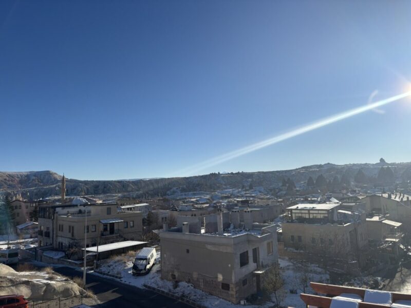 トルコ カッパドキア ギョレメ yellow stone houseの屋上テラスからの眺め