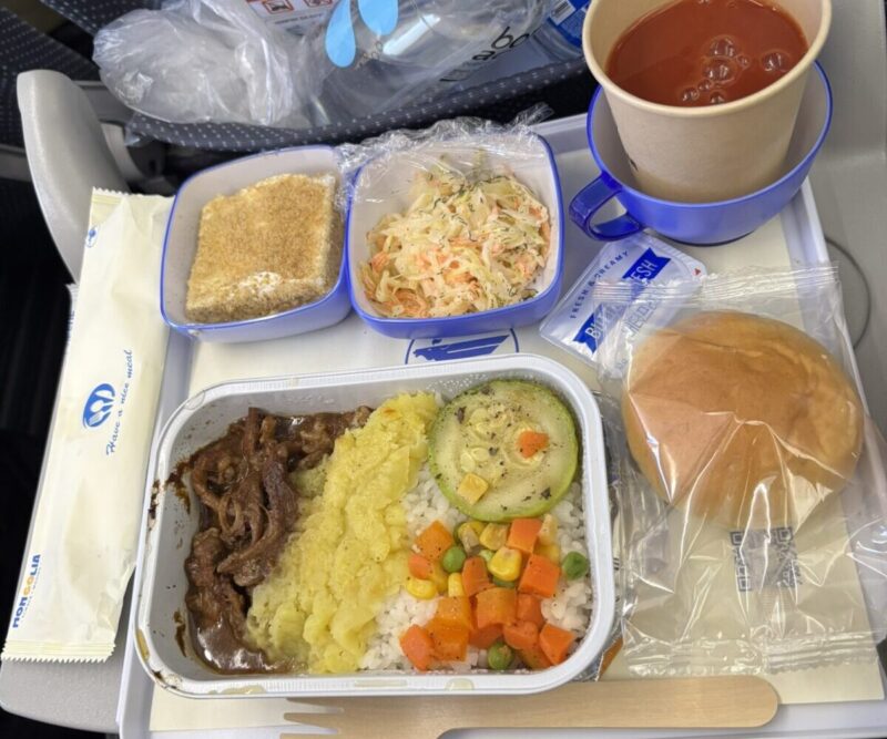 MIATモンゴル航空（ウランバートル→成田便）エコノミークラスの機内食（ビーフ)